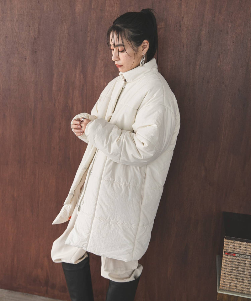 裏地配色ミドル丈中綿ブルゾン