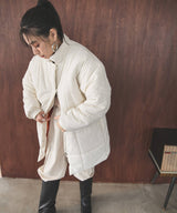 裏地配色ミドル丈中綿ブルゾン