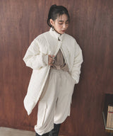 裏地配色ミドル丈中綿ブルゾン