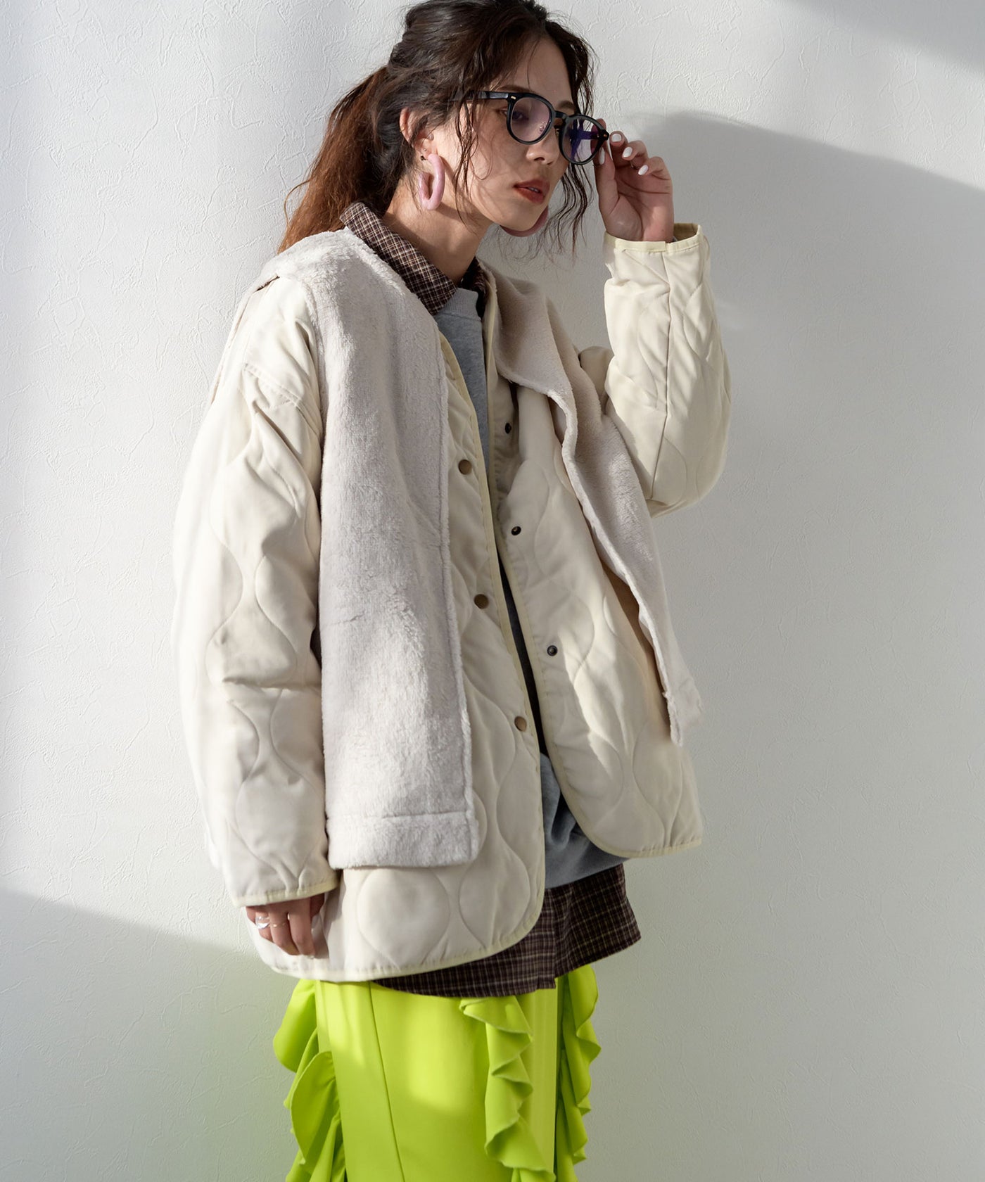 ファーベスト付きキルティングコート – レディースファッション通販の