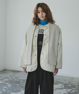 ファーベスト付きキルティングコート