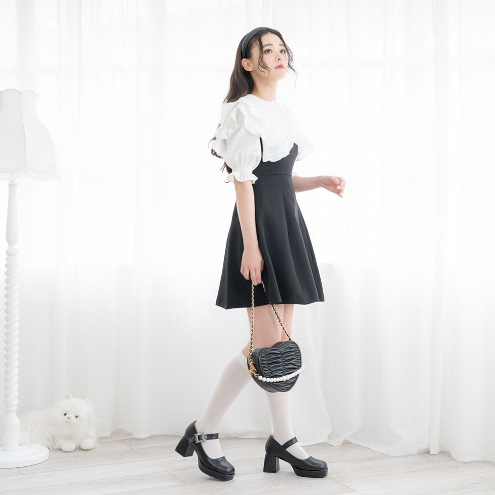 スクエアストラップパンプス【大きいサイズ有】 – レディース