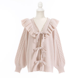 前後2WAYダブルリボンカーディガン【ニット】