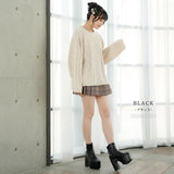 【ブラック/エクリュのみ定価】12cm厚底ストレッチショートブーツ【大きいサイズ有】