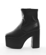 【ブラック/エクリュのみ定価】12cm厚底ストレッチショートブーツ【大きいサイズ有】
