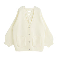 バックレースアップチュニックカーディガン