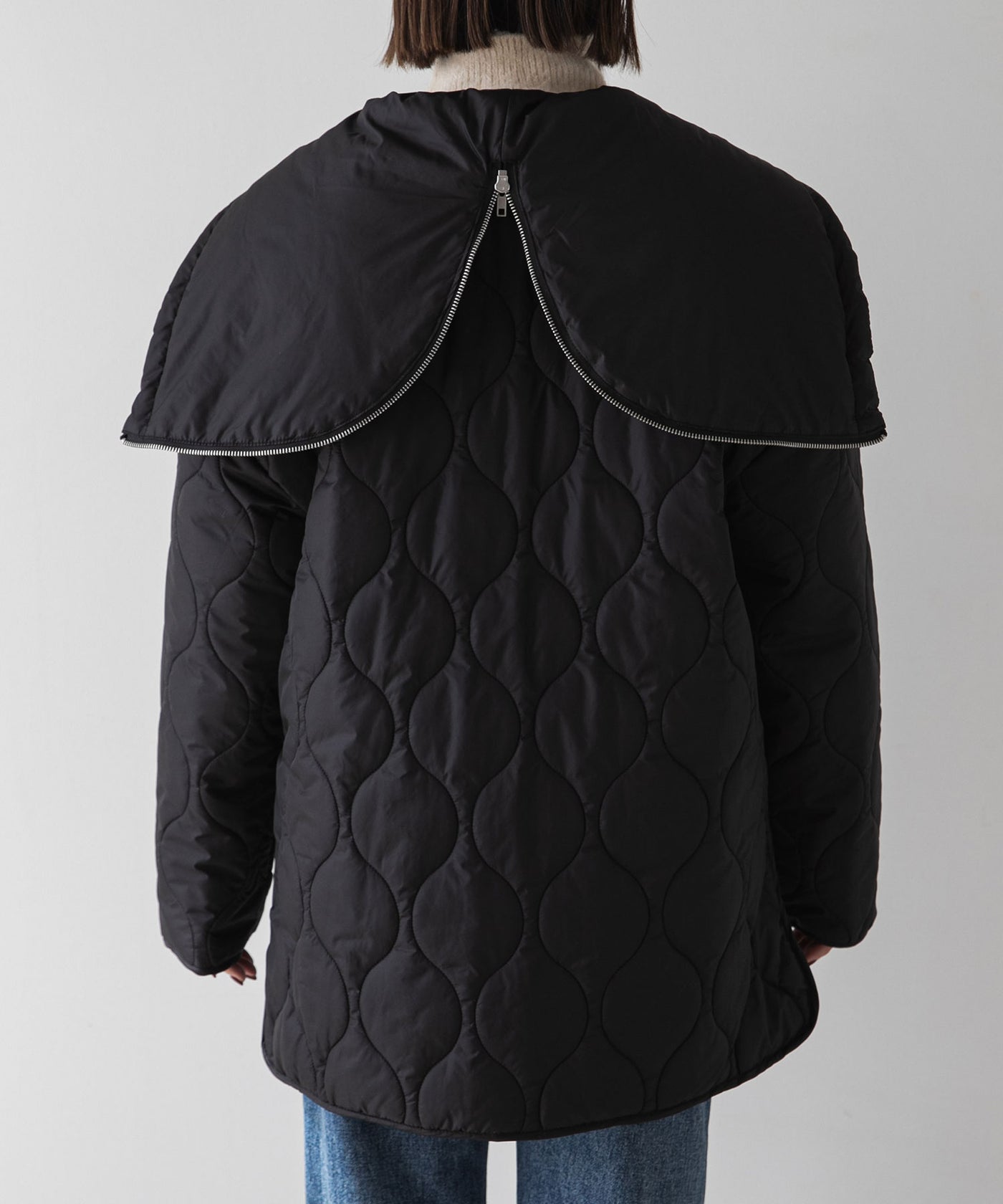 BLK 黒 キルティング フード付きジャケット フード付きキルティングパーカ - ブラック | ZARA Japan / 日本
