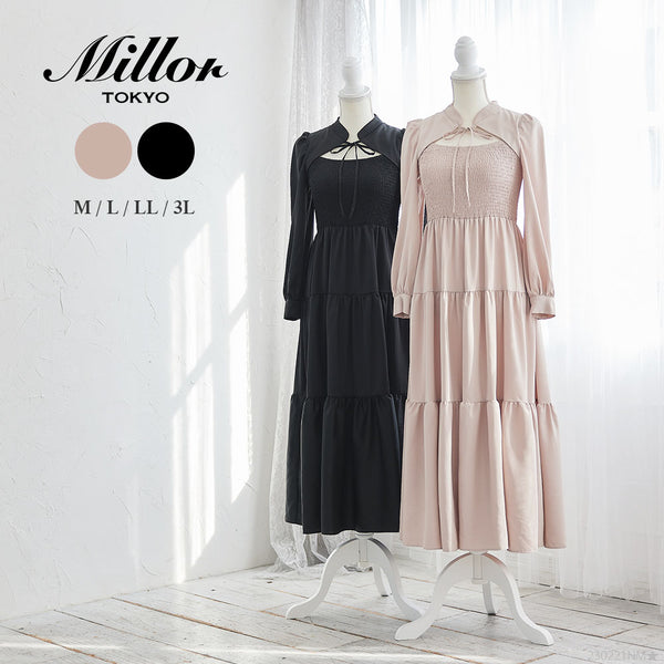 デコルテオープンワンピース