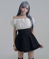 【ブラックのみ定価】ハイウエストティアードスカパン