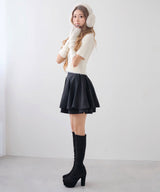 【ブラック（丈長含む）のみ定価】ハイウエストティアードスカパン