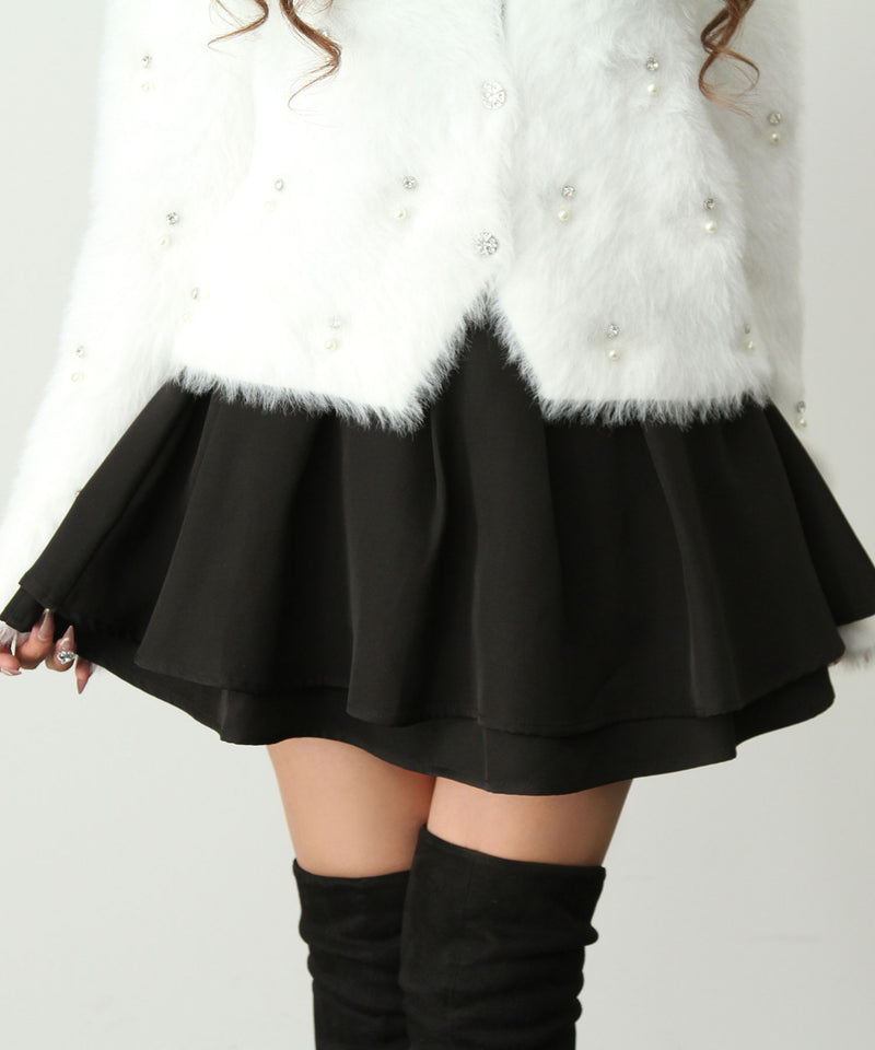 【ブラックのみ予約　11/10発送】ハイウエストティアードスカパン