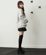 【ブラック（丈長含む）のみ定価】ハイウエストティアードスカパン