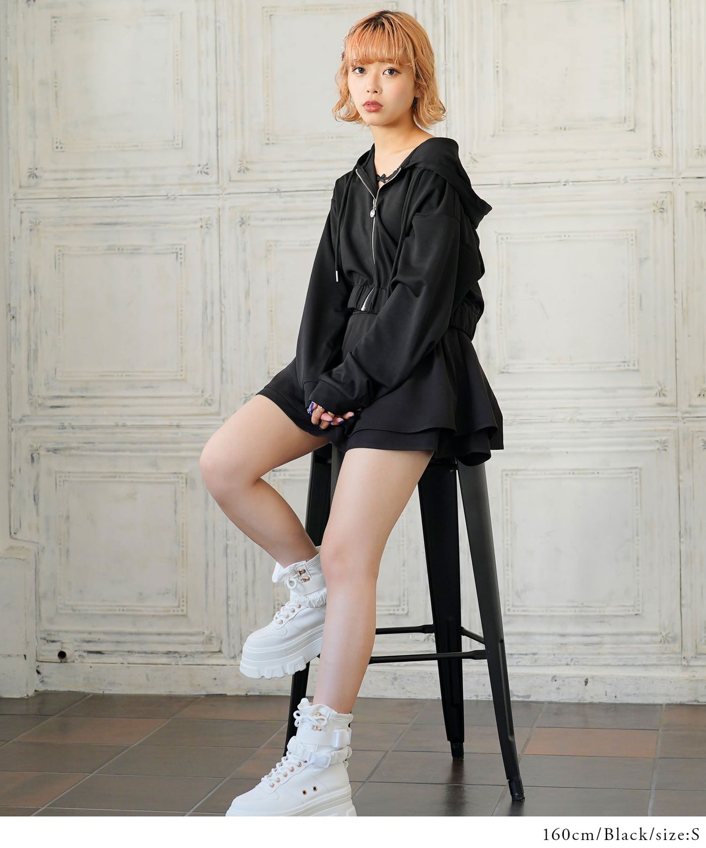 ブラック（丈長含む）のみ定価】ハイウエストティアードスカパン