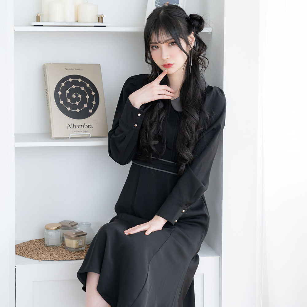 美品 総柄ワンピ キレイ目ワンピース パイピングワンピ 某タイワンピース rd60837.jpg