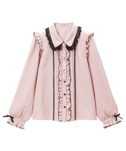 キラキラビジューフリルリボンブラウス