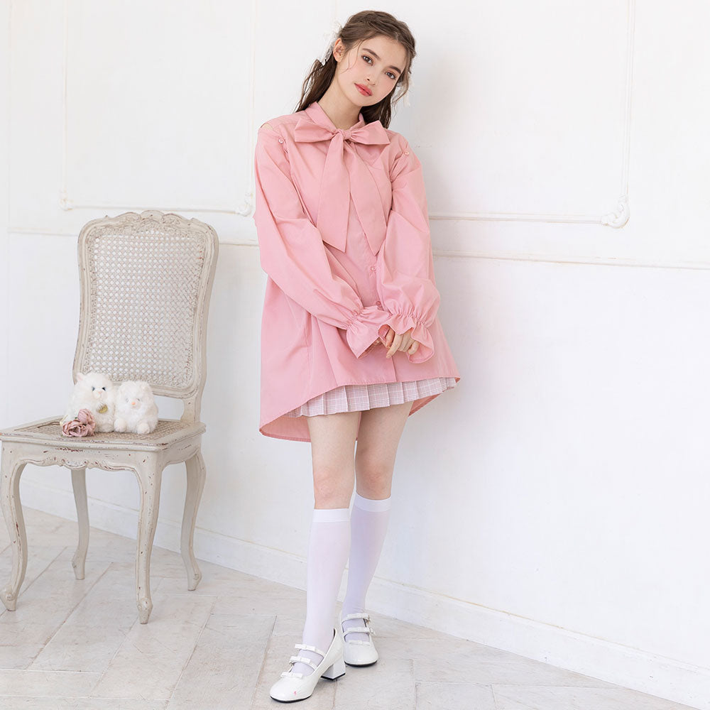 まとめ買い対象】マルチwayボウタイリボンシャツワンピース