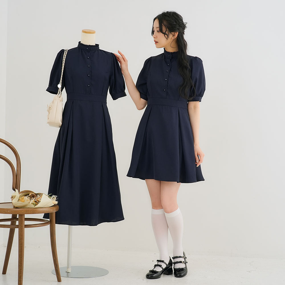 フリルスタンドカラーワンピース – レディースファッション通販の夢