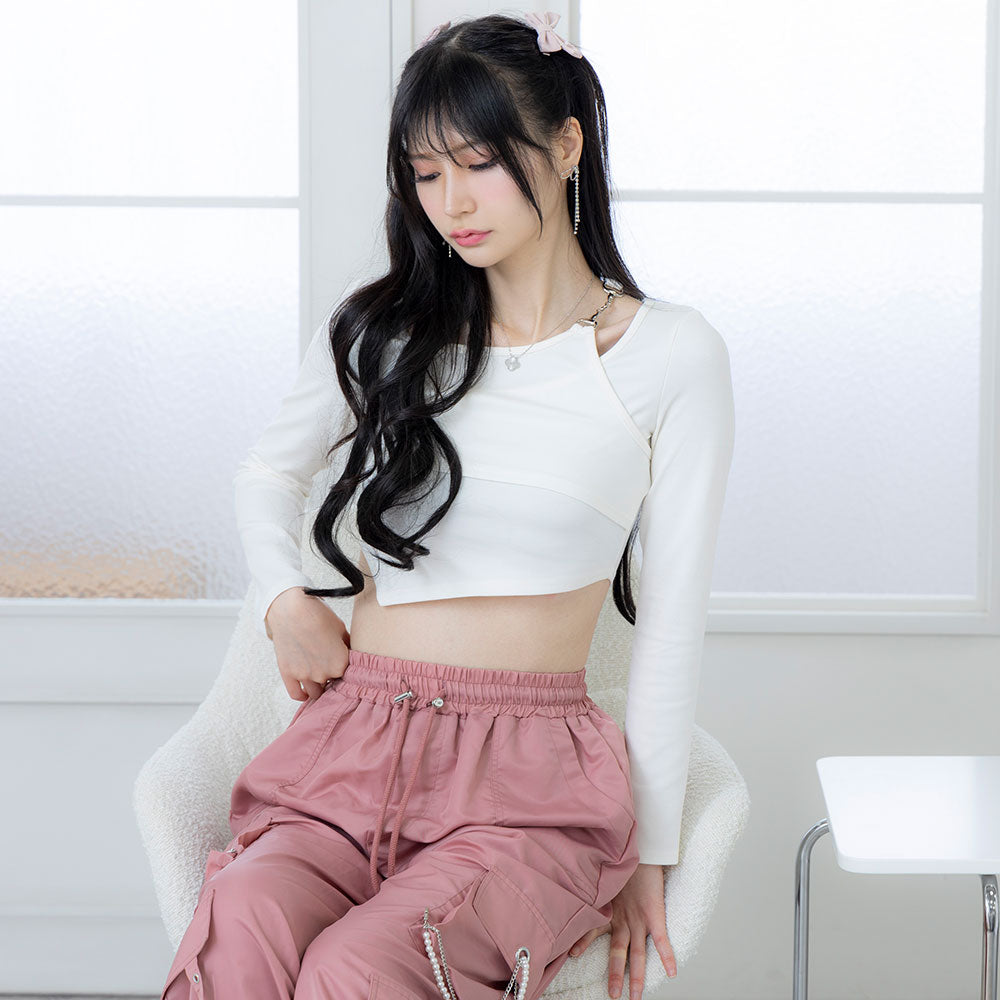 まとめ買い対象】アシンメトリーレイヤードカットソー – レディース