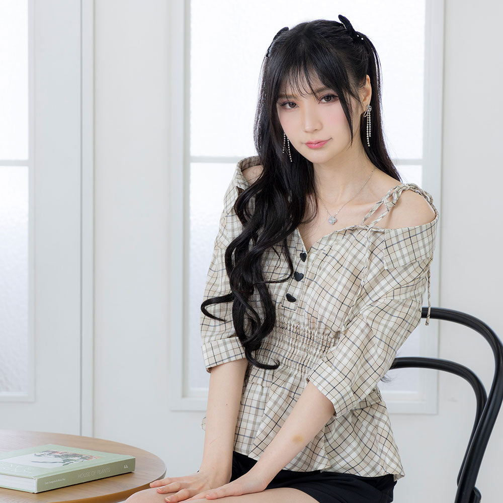 抜き襟ペプラムシャツ – レディースファッション通販の夢展望