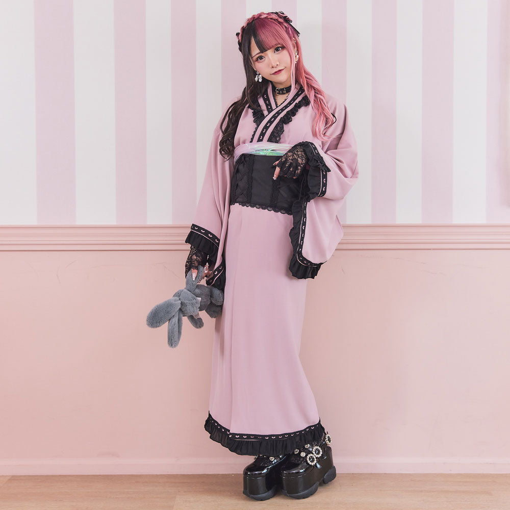 ハートレースフリルセパレート浴衣 3Lピンク×ブラック 新品未開封 533363-14_1000x.jpg?v=1748585898