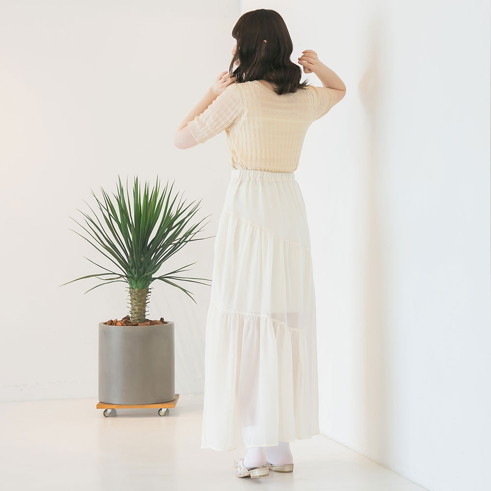 メール便】シアーチェックミニカーデトップス【ニット】 – レディース