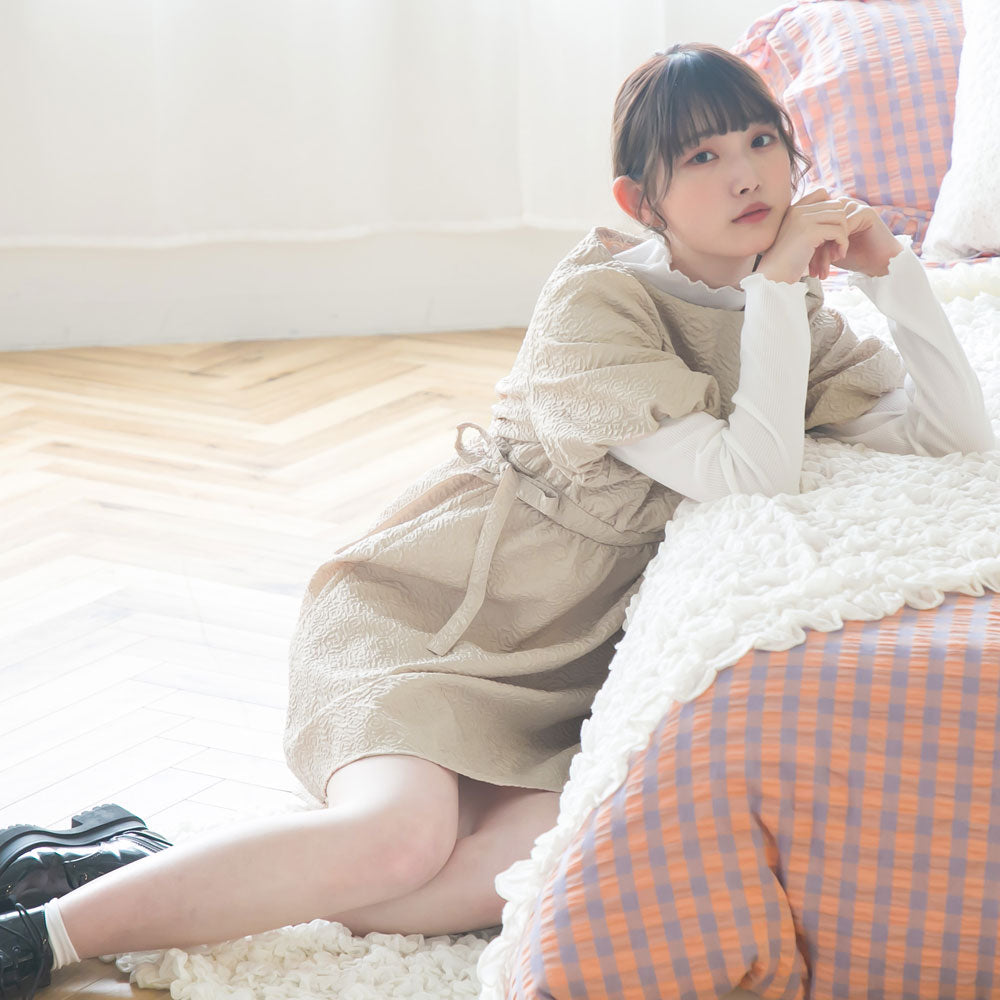 ぽこぽこジャガードミニワンピース – レディースファッション
