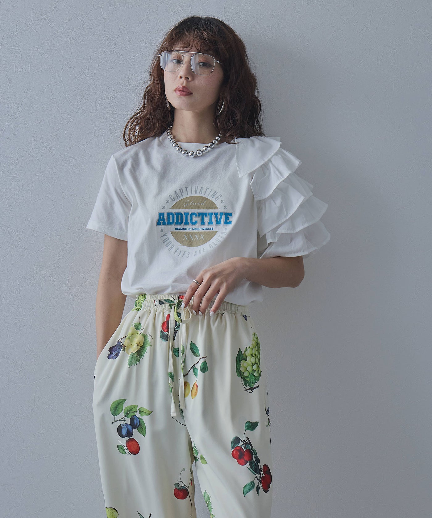 異素材フリルTシャツ【チュール】 – レディースファッション通販の夢