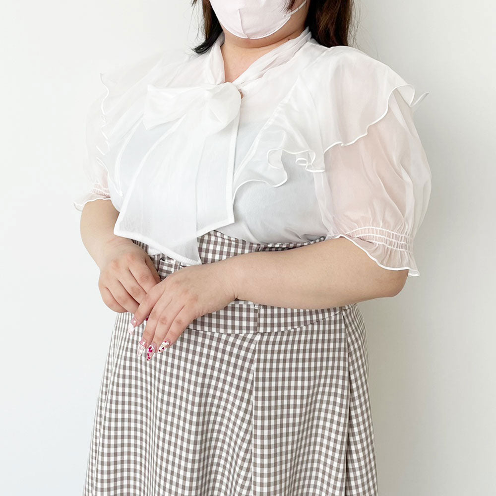 オーガンジー フリル＆ボウタイ ブラウス UNITED ARROWS（ユナイテッドアローズ）の「オーガンジー フリル