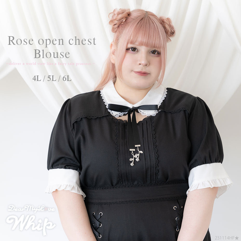 メール便】薔薇胸元開きブラウス – レディースファッション通販の夢
