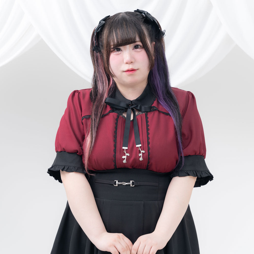 メール便】薔薇胸元開きブラウス – レディースファッション通販の夢