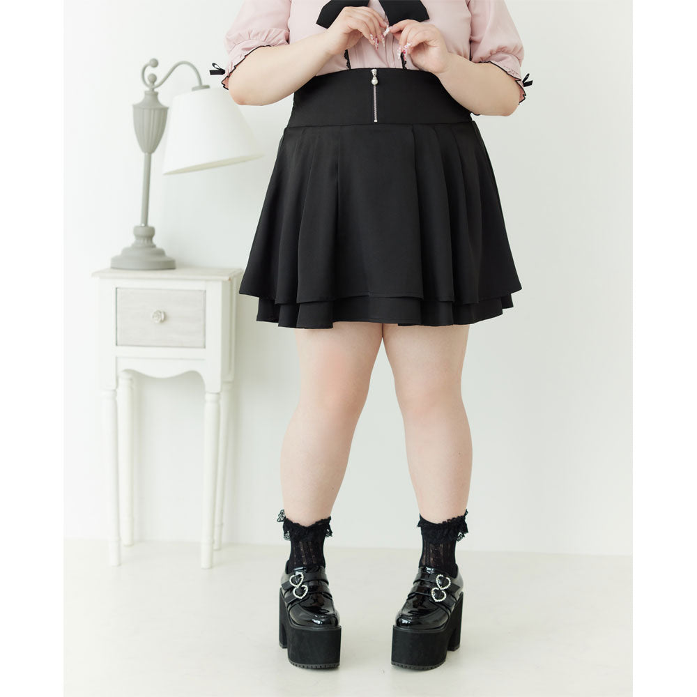 10/10まで値下げ！夢展望　ミニ丈ワンピース　チャーム付き　ブラック　6L ギンガムチェックフレアミニワンピース – Darich (ダーリッチ)