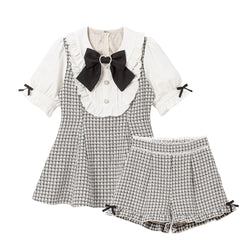 選べる上品ヨークフリルビジューセットアップ