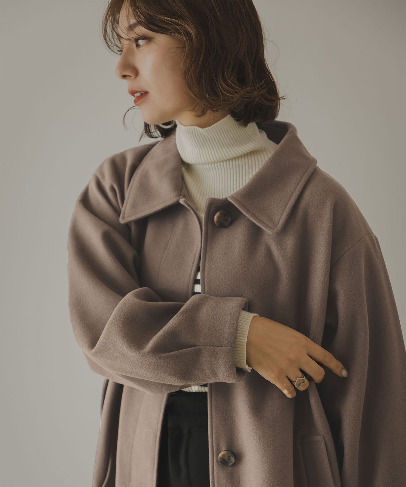 2WAY襟スタンドカラーコート – レディースファッション通販の夢展望 