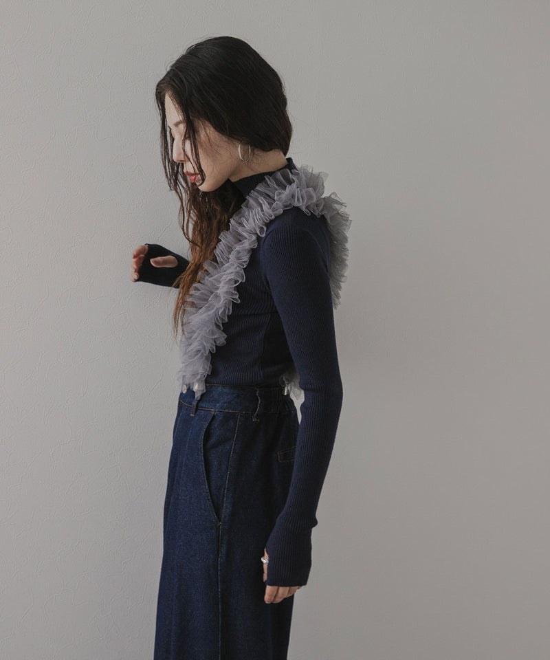 リブタートルニット