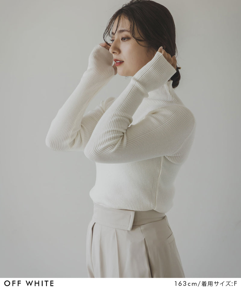 リブタートルニット