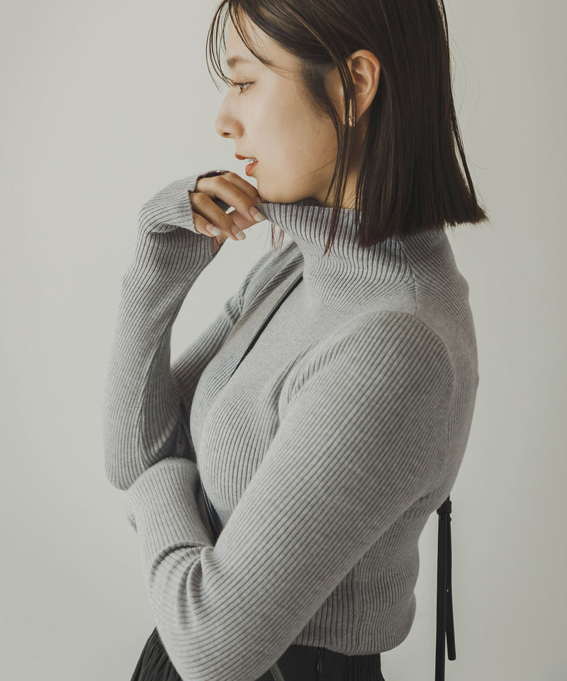 リブタートルニット