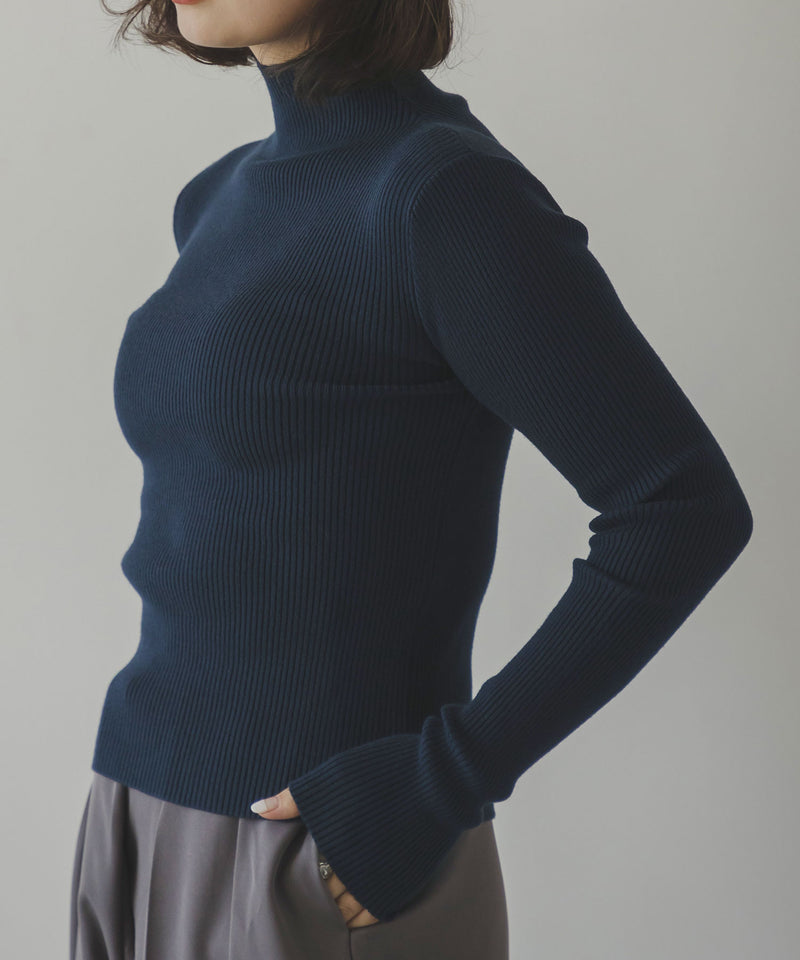 リブタートルニット