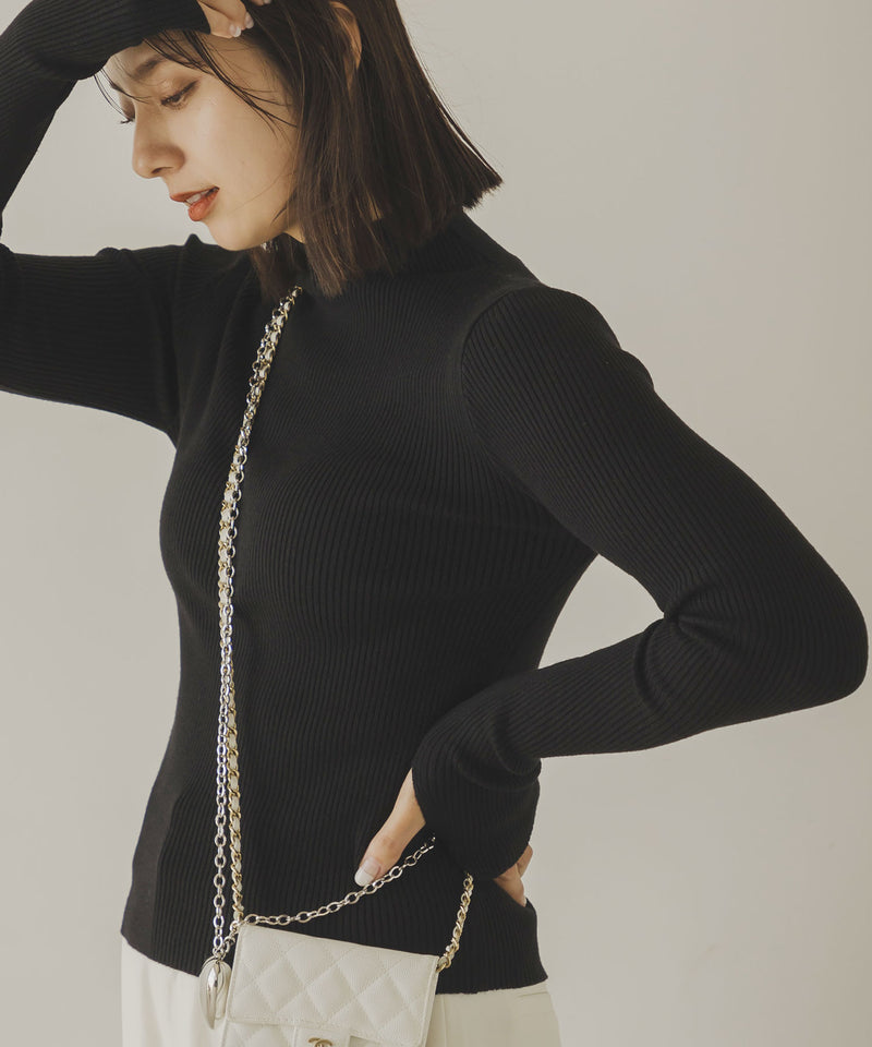 リブタートルニット