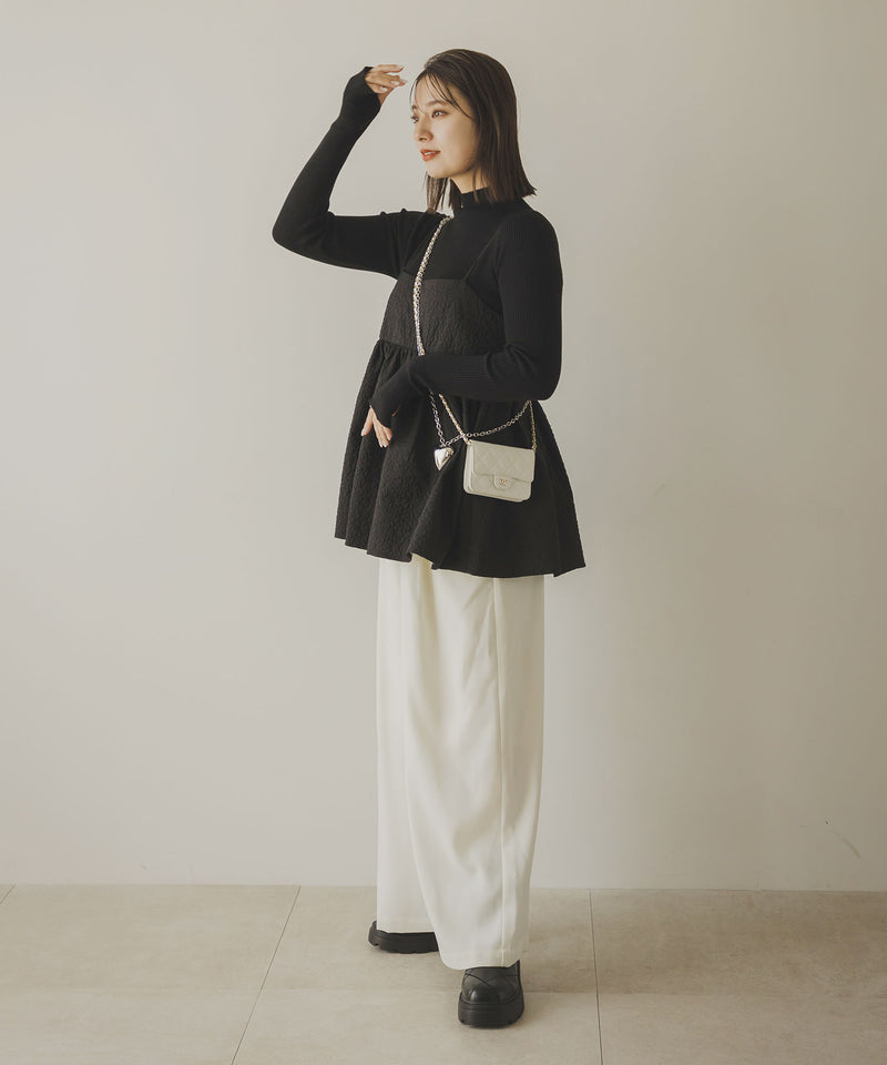 リブタートルニット