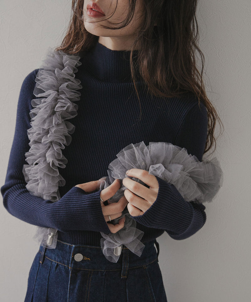 リブタートルニット