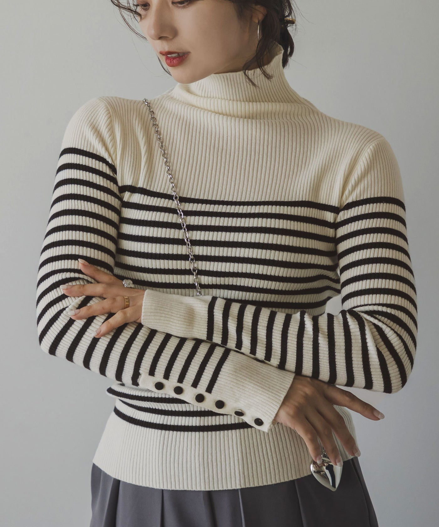 アパルトモン美品borderturtleneckknitボーダーニットタートル ウールボーダータートルプルオーバー|allureville OFFICIAL SITE