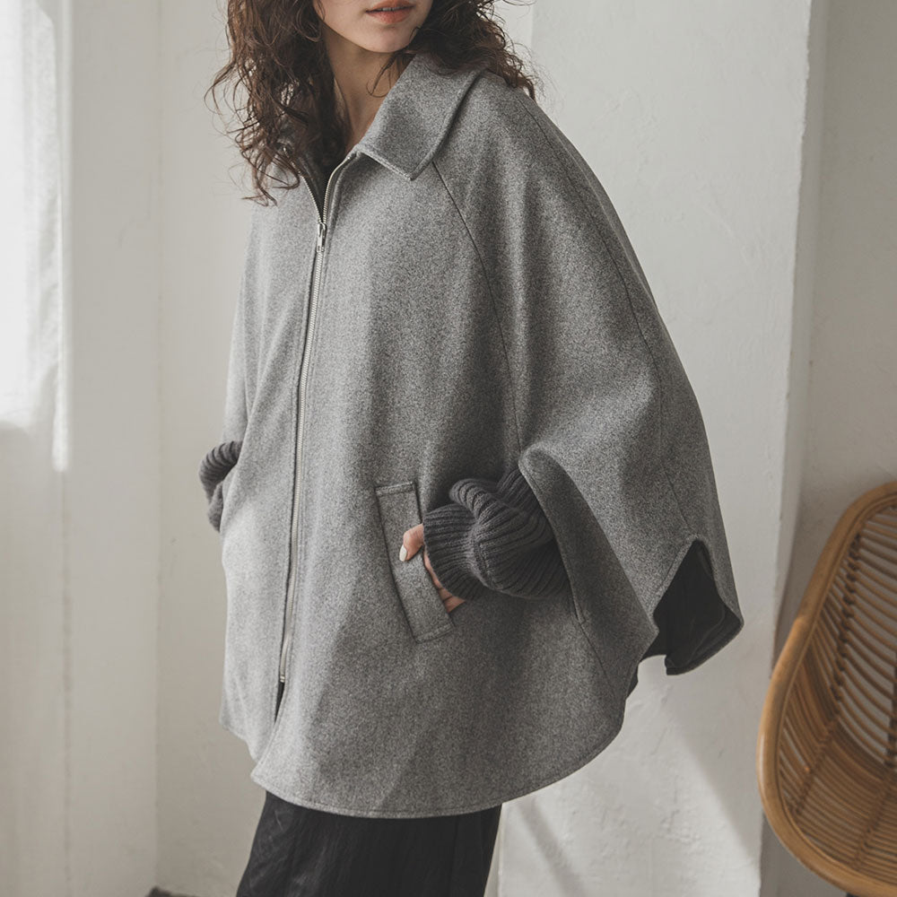 STUMBLY スタンブリー　グレー ポンチョ・ケープコート STUMBLY スタンブリー グレー ポンチョ・ケープコート