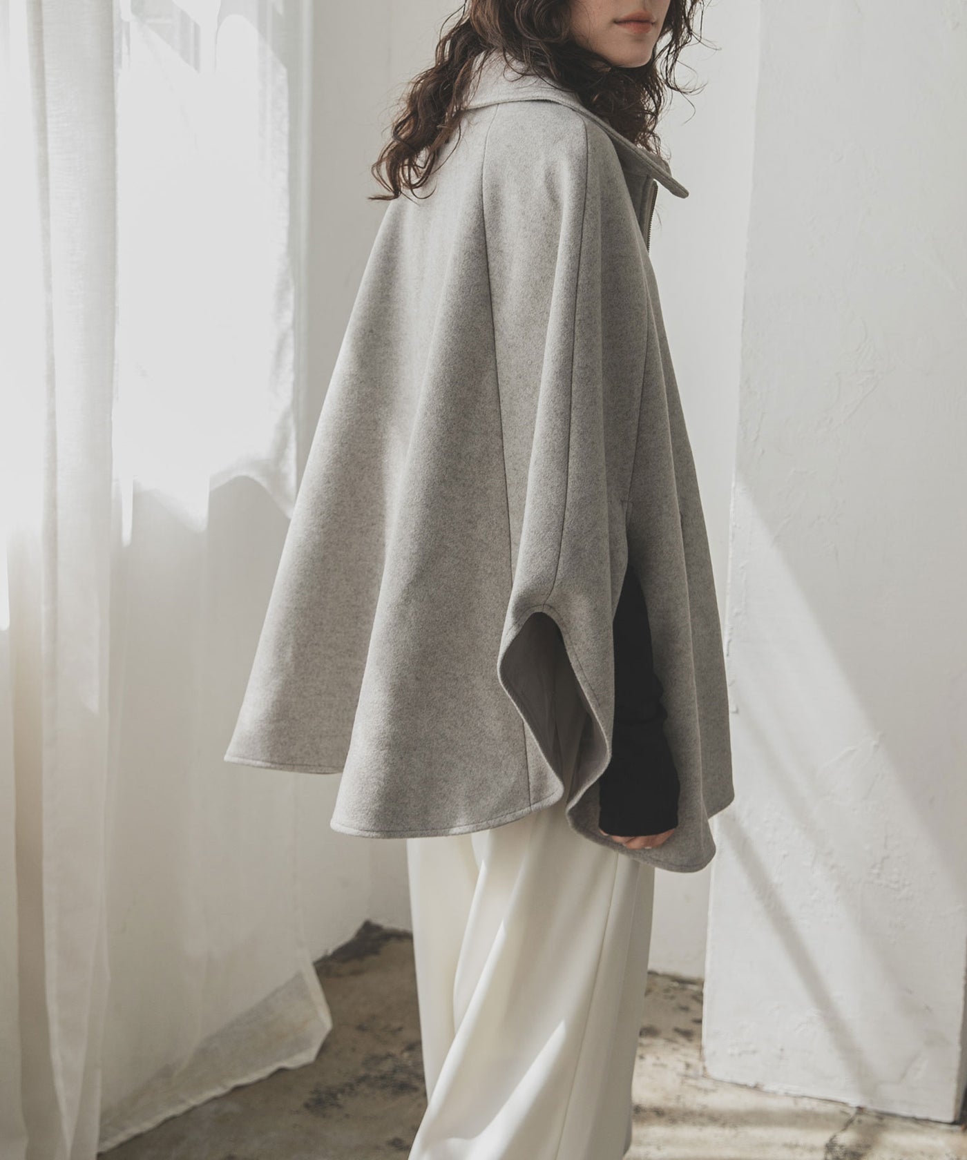 決算セール】スタンドカラーポンチョコート – レディース