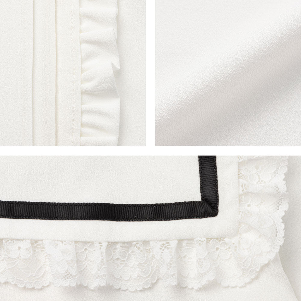 【PREMIUM】【最高級★LUXURY STYLE】セーラー襟リボンブラウス　アイボリー ピンク イエロー スカイ ブラック【ribbon-y25030401top】( mja )(250318) 楽天市場】【全5色】セーラー襟リボンブラウス アイボリー