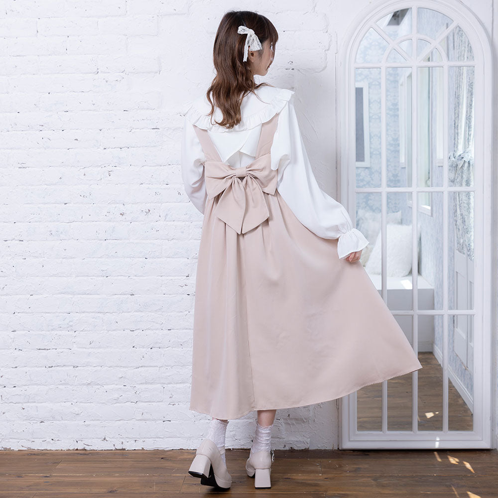 まとめ買い対象】バックリボンドレスロングジャンスカ【大きいサイズ有