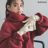 【メール便】スマホ対応カラーニットアームグローブ