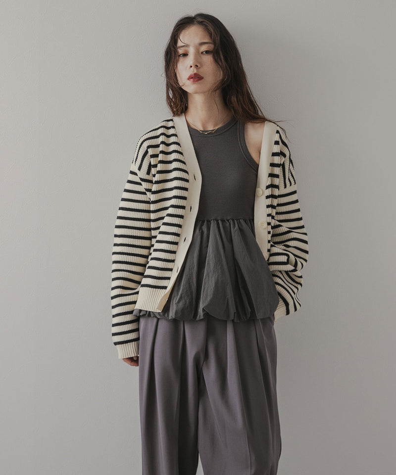 ボーダーニットカーディガン