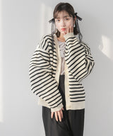 ボーダーニットカーディガン