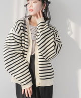 ボーダーニットカーディガン