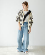 ボーダーニットカーディガン